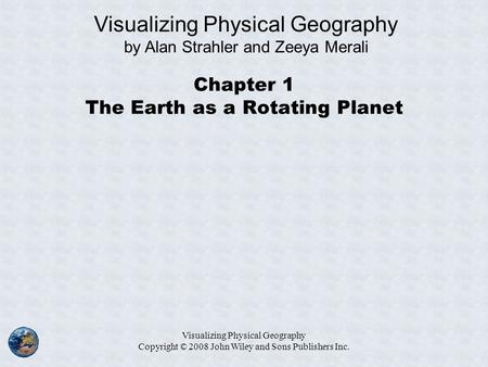 Chapter 1 The Earth as a Rotating Planet