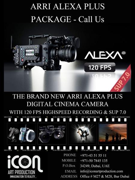 ALEXA PACKAGE ARRI ALEXA PLUS SUP 6.1 / 120 FPS KIT ARRI ALEXA PLUS Body kit Electronic Viewfinder + Extension 5 x 64GB SXS Pro Sony Memory Card Shoulder.