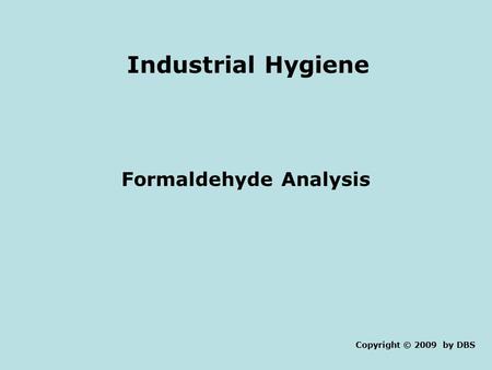 Formaldehyde Analysis