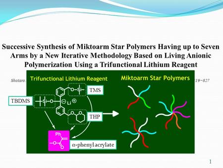 Successive Synthesis of Miktoarm Star Polymers Having up to Seven Arms by a New Iterative Methodology Based on Living Anionic Polymerization Using a Trifunctional.