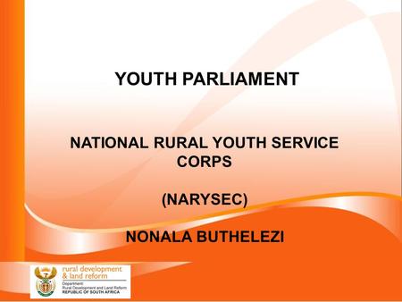 NATIONAL RURAL YOUTH SERVICE CORPS
