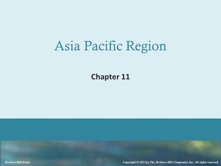 Asia Pacific Region Chapter 11.