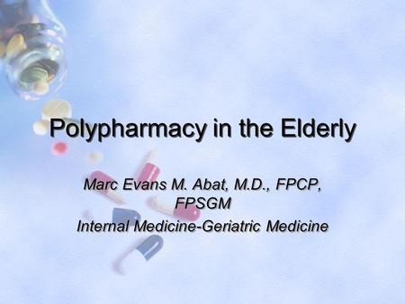 Polypharmacy in the Elderly