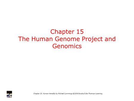 Chapter 15 The Human Genome Project and Genomics