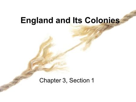 England and Its Colonies