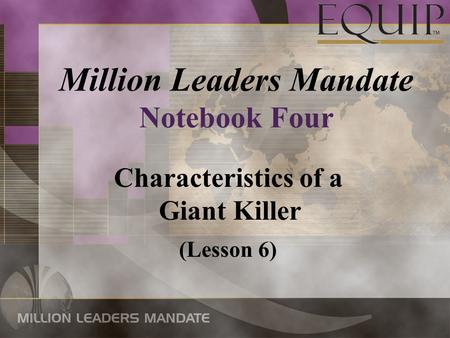 Million Leaders Mandate Notebook Four