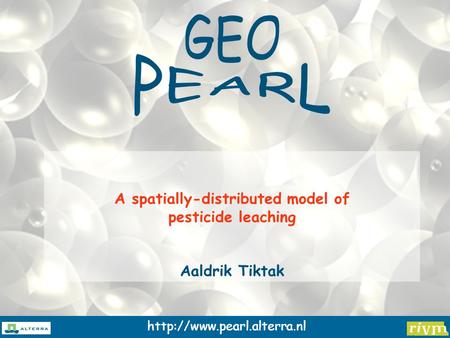 A spatially-distributed model of pesticide leaching Aaldrik Tiktak
