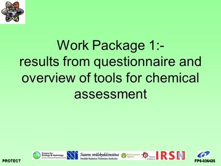PROTECTFP6-036425 Work Package 1:- results from questionnaire and overview of tools for chemical assessment.