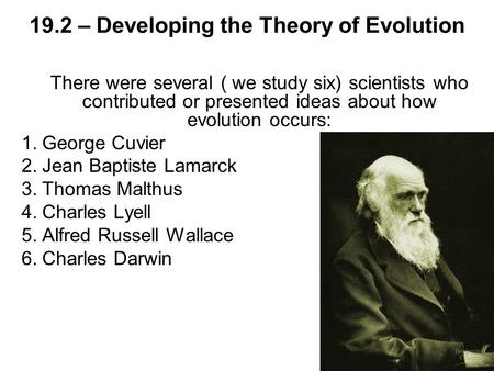 19.2 – Developing the Theory of Evolution