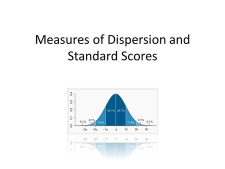Measures of Dispersion and Standard Scores