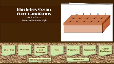 Black-Box Ocean Floor Landforms By Ron Sacco Moundsville Junior High 1.Draw a grid on top of the box lid. (I have students follow these instructions since.