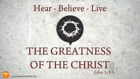 The Greatness of the Christ Do you feel that in your Christian walk you are surviving instead of thriving ?