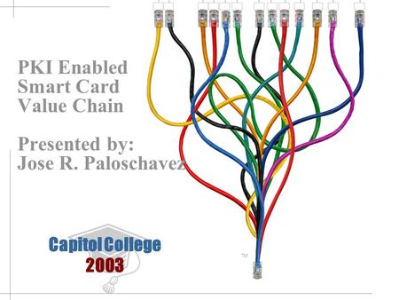 Presentation Title Subtitle Author TM Capitol College 2003 PKI Enabled Smart Card Value Chain Presented by: Jose R. Paloschavez.