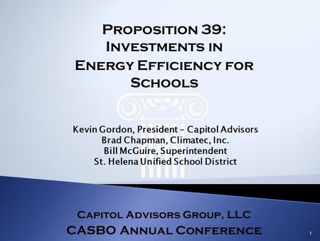 Proposition 39: Investments in Energy Efficiency for Schools