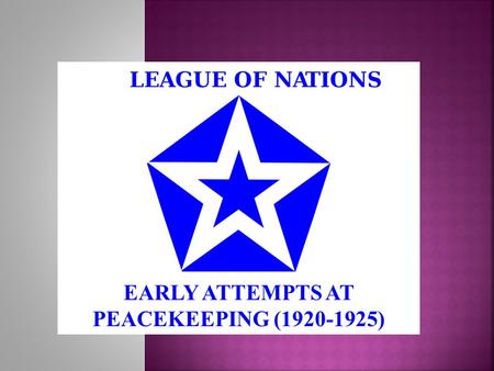 EARLY ATTEMPTS AT PEACEKEEPING (1920-1925).  Background:  Between Sweden and Finland  Speak Swedish language  1809- Sweden lost Finland and the Aland.