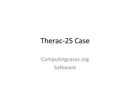 Computingcases.org Safeware