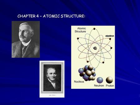CHAPTER 4 – ATOMIC STRUCTURE: