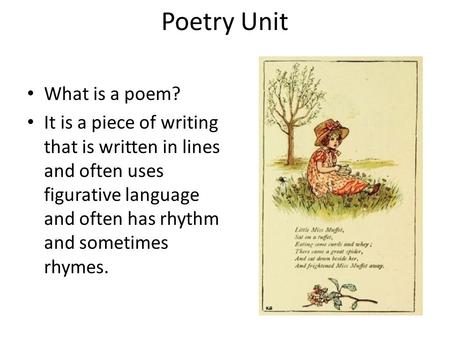 Poetry Unit What is a poem?