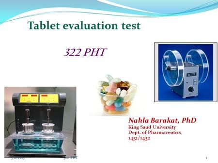 Tablet evaluation test 322 PHT