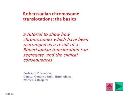 Robertsonian chromosome translocations: the basics