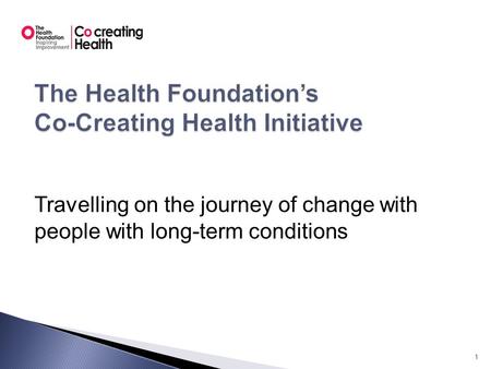 Travelling on the journey of change with people with long-term conditions 1.