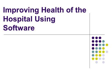 Improving Health of the Hospital Using Software. Patient Searching For Doctor.