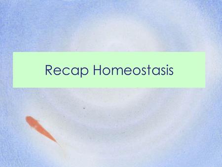 Recap Homeostasis. Homeostasis Write down 3 sentences about homeostasis You could say –What it is? –How is works? –What is controlled? –Why is it controlled?