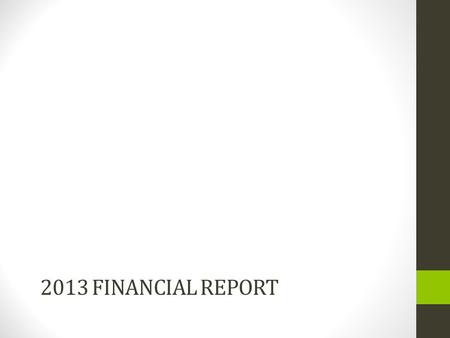 2013 FINANCIAL REPORT. Balance Sheet Summary As of December 31, 2013.