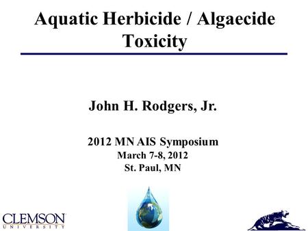 Aquatic Herbicide / Algaecide Toxicity