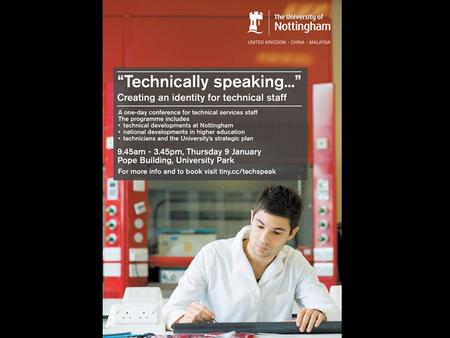 Welcome to “Technically Speaking…!” Informative event for technicians organised by technicians. Lots of information about opportunities for technical.