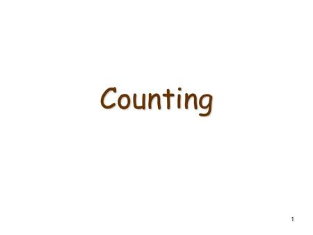 1 Counting. 2 Situations where counting techniques are used  You toss a pair of dice in a casino game. You win if the numbers showing face up have a.
