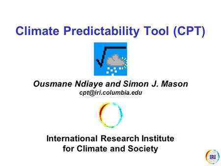 Climate Predictability Tool (CPT)