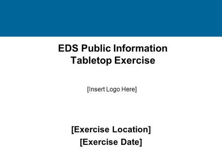 EDS Public Information Tabletop Exercise