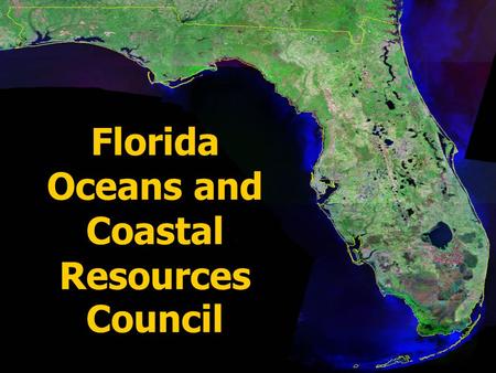 Florida Oceans and Coastal Resources Council. Created by Florida Legislature (§161.70, et seq., Florida Statutes) to recommend research priorities in.