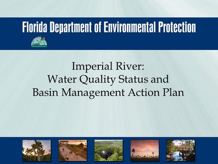 Imperial River: Water Quality Status and Basin Management Action Plan.