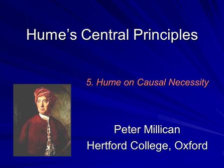 Hume’s Central Principles