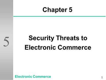 Chapter 5 Security Threats to Electronic Commerce