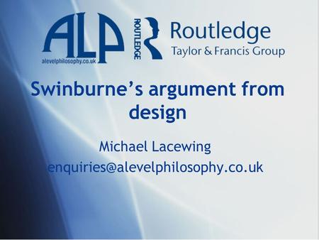 Swinburne’s argument from design