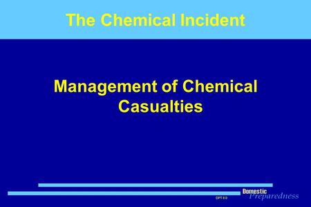 Management of Chemical Casualties