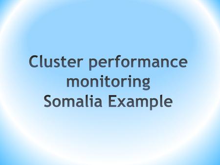  Performance monitoring of clusters to assess effectiveness & efficiency of cluster against 6 deliverables; ensure accountability; demonstrate added.
