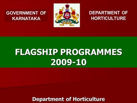 Department of Horticulture Bangalore-04.
