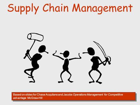 © Holmes Miller 1999 Supply Chain Management Based on slides for Chase Acquilano and Jacobs Operations Management for Competitive advantage McGraw-Hill.