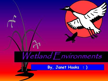 Wetland Environments By, Janet Hooks : ). ECOSYSTEM- All of the BIOTIC (living) things and all of the ABIOTIC (non-living) factors in an environment.