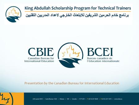 Presentation by the Canadian Bureau for International Education.