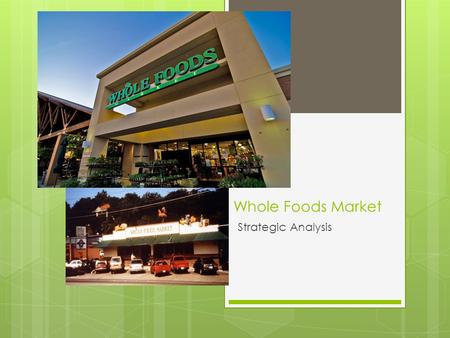 Whole Foods Market Strategic Analysis.