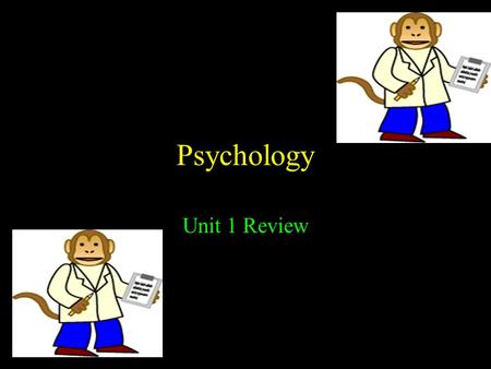 Psychology Unit 1 Review. Psychology The scientific study of human thought processes and behavior It is a diverse field that examines issues from several.