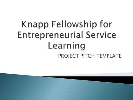 Knapp Fellowship for Entrepreneurial Service Learning