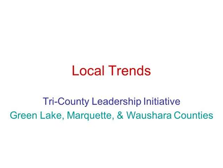Tri-County Leadership Initiative