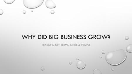 Why did Big business grow?