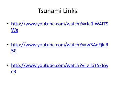 Tsunami Links  Wg  Wg ‪  50‪